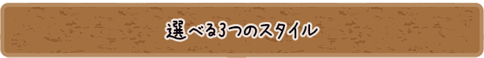 選べる3つのスタイル